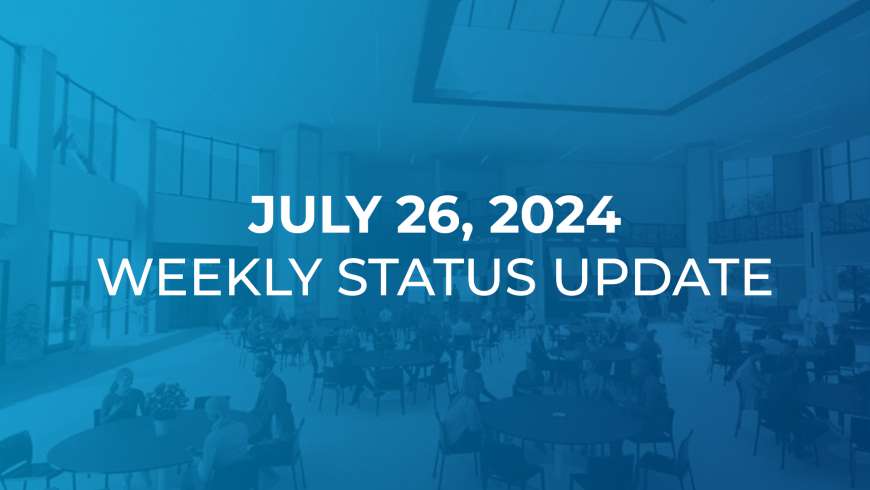 July 26: Weekly Status Update