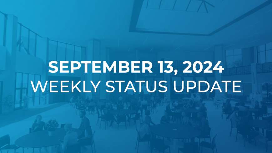 September 13: Weekly Status Update