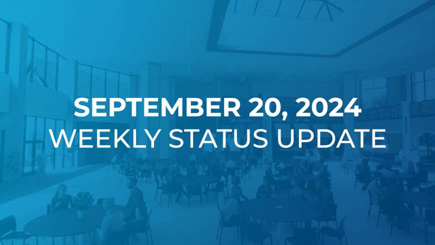 September 20: Weekly Status Update