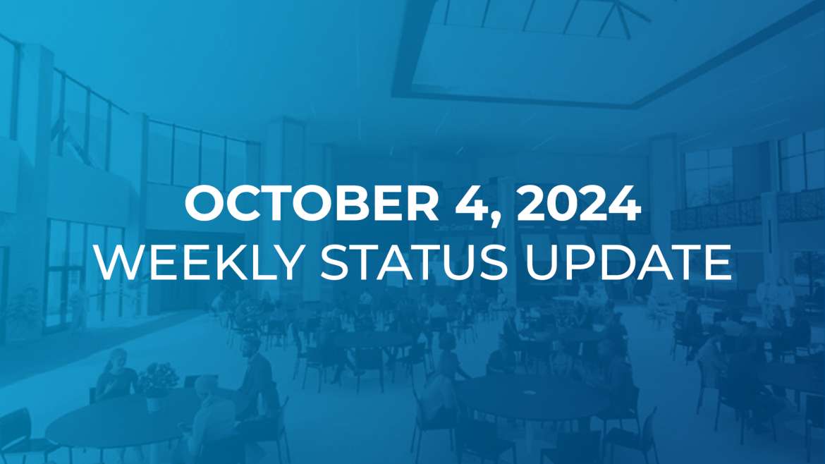 October 4: Weekly Status Update