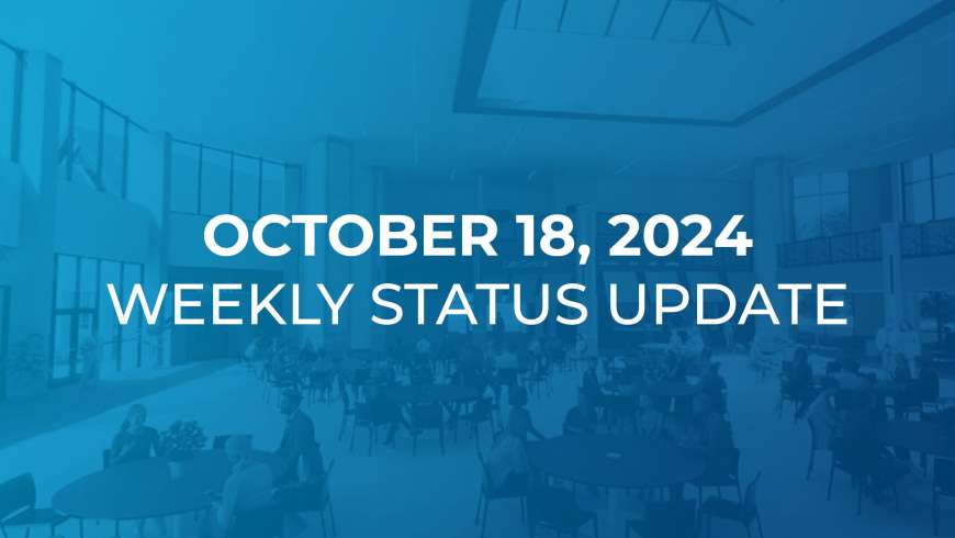 October 18: Weekly Status Update